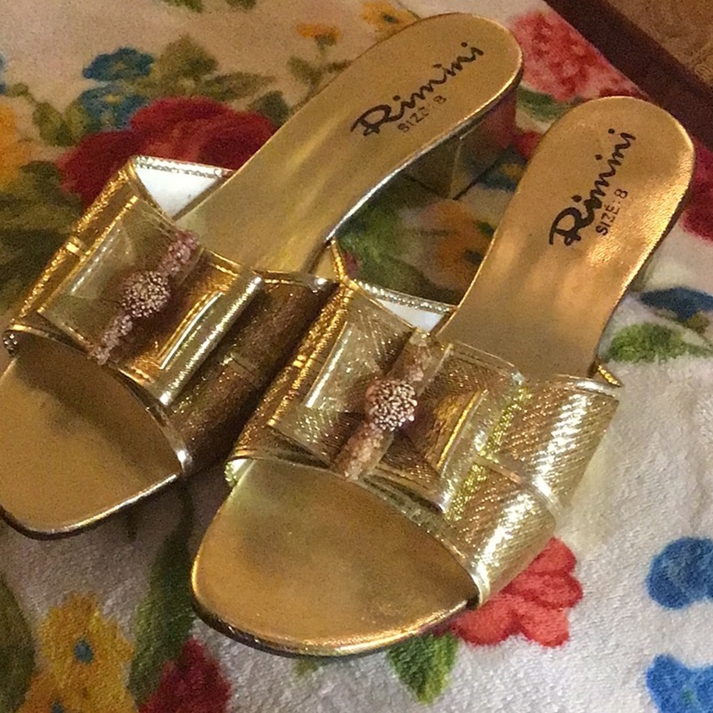 Gold Women's Slide Sandals by Rimini..made in Taiwan